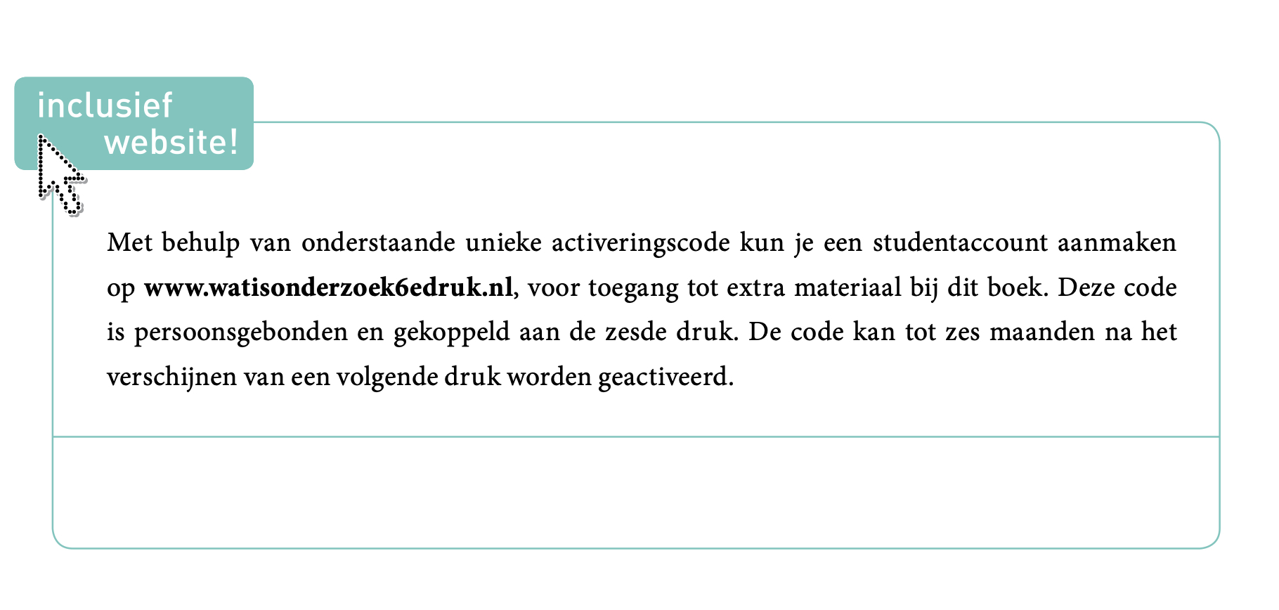 Figuur 1 instructie activeringscode in het boek